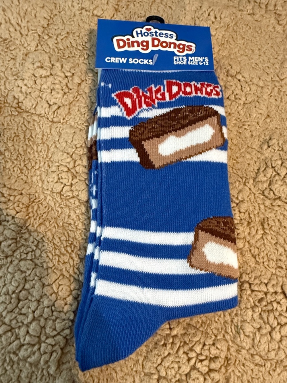 Hostess Ding Dongs Blue Crew Socks for Men